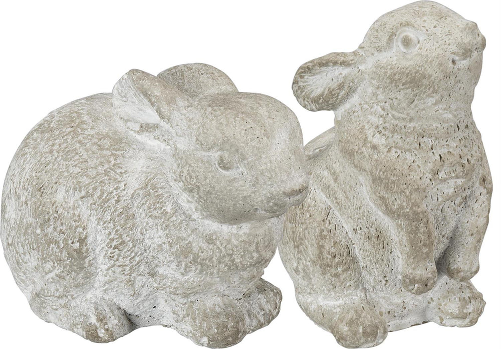 Small Cement Bunny Set | Set of 2