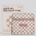 Kitsch XL Hair Towel Wrap | Terracotta Check