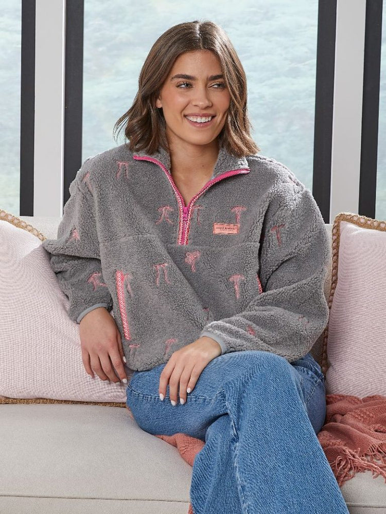 Simply Southern | Taylor Pullover | Grey/Pink Ribbon