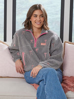 Simply Southern | Taylor Pullover | Grey/Pink Ribbon