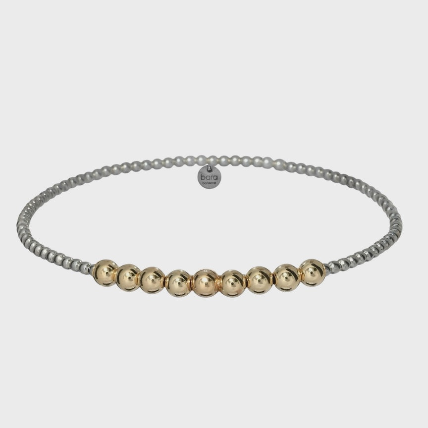 Robyn | Gold/Silver | Anti-Tarnish Stretchy 14K Gold Filled Bracelet