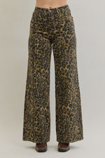 Judy Blue High Waist Retro Wide Leg Leopard Print
