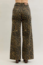 Judy Blue High Waist Retro Wide Leg Leopard Print
