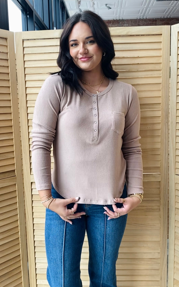 Meant For Me Knit Top | Taupe