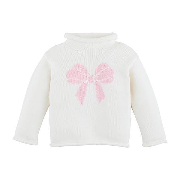 Mudpie Pink Bow Rollneck Sweater