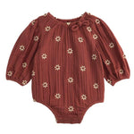 Mudpie Embroidered Daisy Crinkle Gauze Bubble