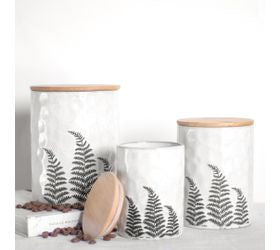 Fern Patterned Canisters | 3 Set