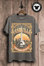 Nashville Music City Tee | Stone Gray Mineral Wash
