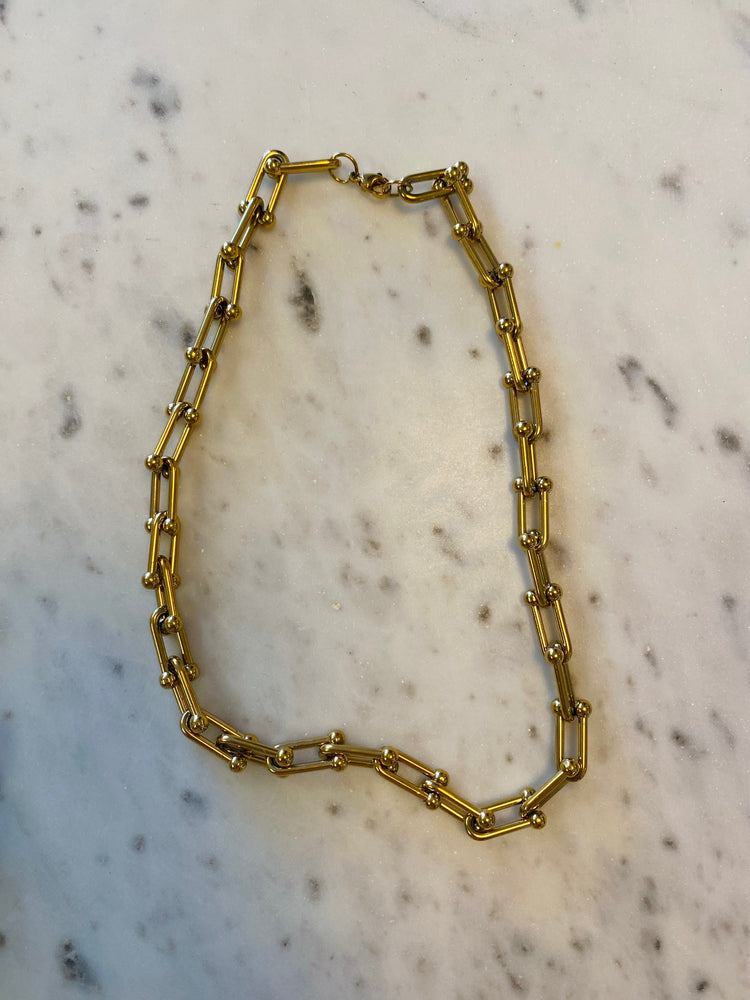 Chain Ball Link Necklace | Non-Tarnish | Gold