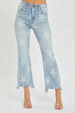 Risen | High Rise Star Printed Straight Jeans