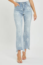 Risen | High Rise Star Printed Straight Jeans