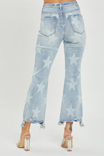 Risen | High Rise Star Printed Straight Jeans