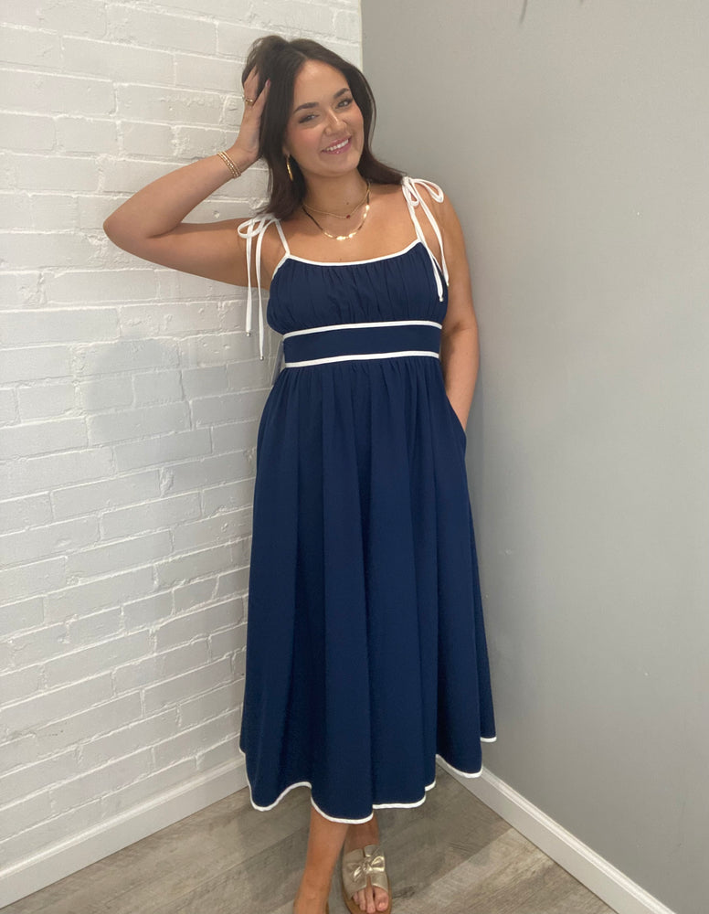 Sailing Away Midi Dress | Navy