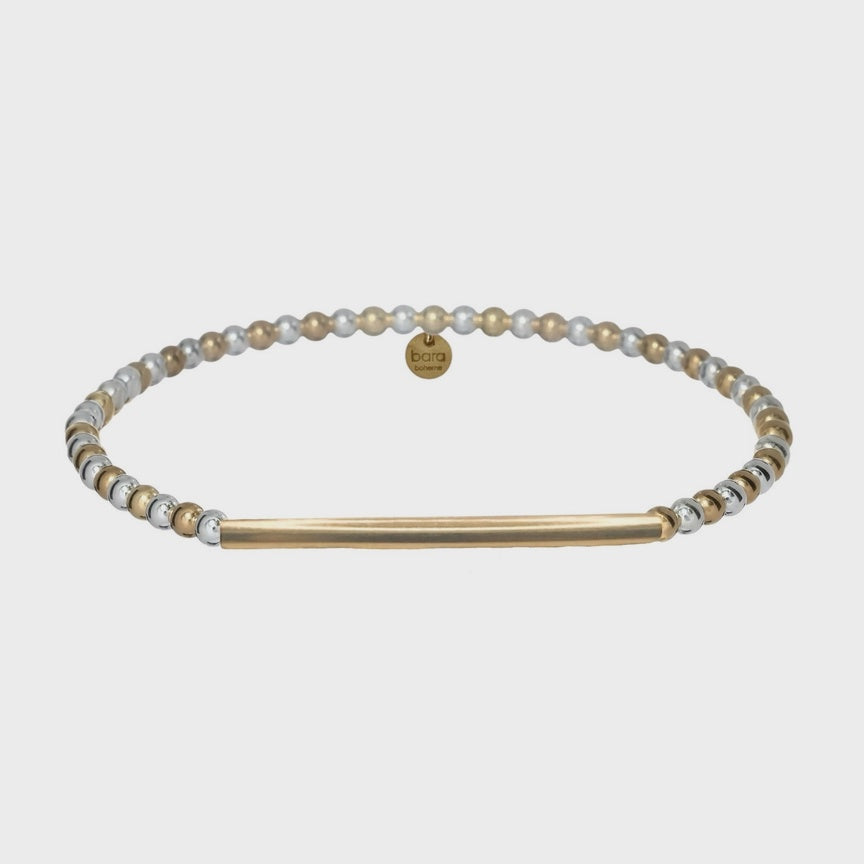 Jamie | Silver/Gold | Anti-Tarnish Stretchy 14K Gold Filled Bracelet