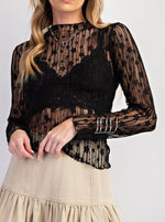 See Through Lace Top | Black