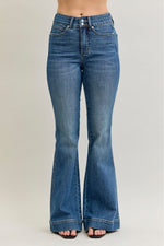 PETITE Judy Blue HW Flare Tummy Control Double Button