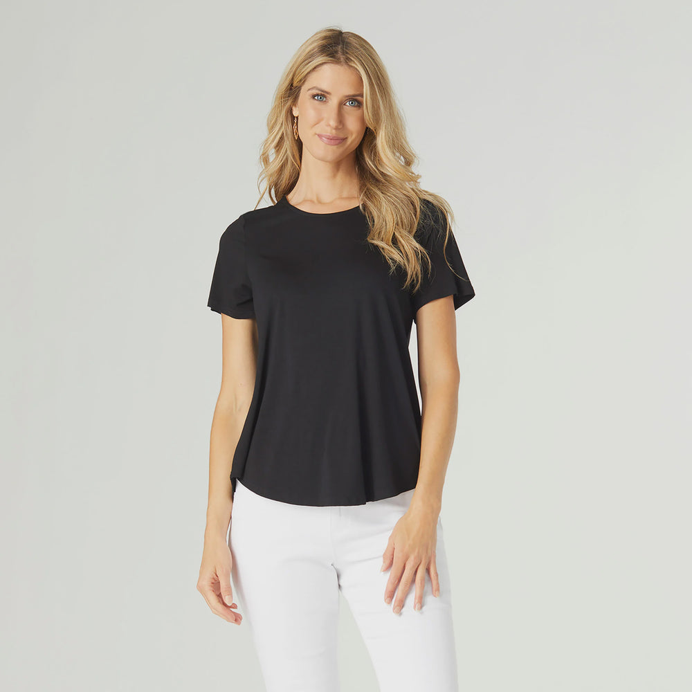 Erin Pleat Back Tee | Black