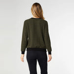 Lanthe Crew Neck Sweater Top | Green/Black