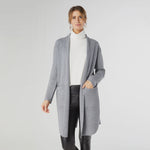 Heavenly-Luxe Long Cardigan with Lattice Back | Mid Heather Grey