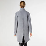 Heavenly-Luxe Long Cardigan with Lattice Back | Mid Heather Grey