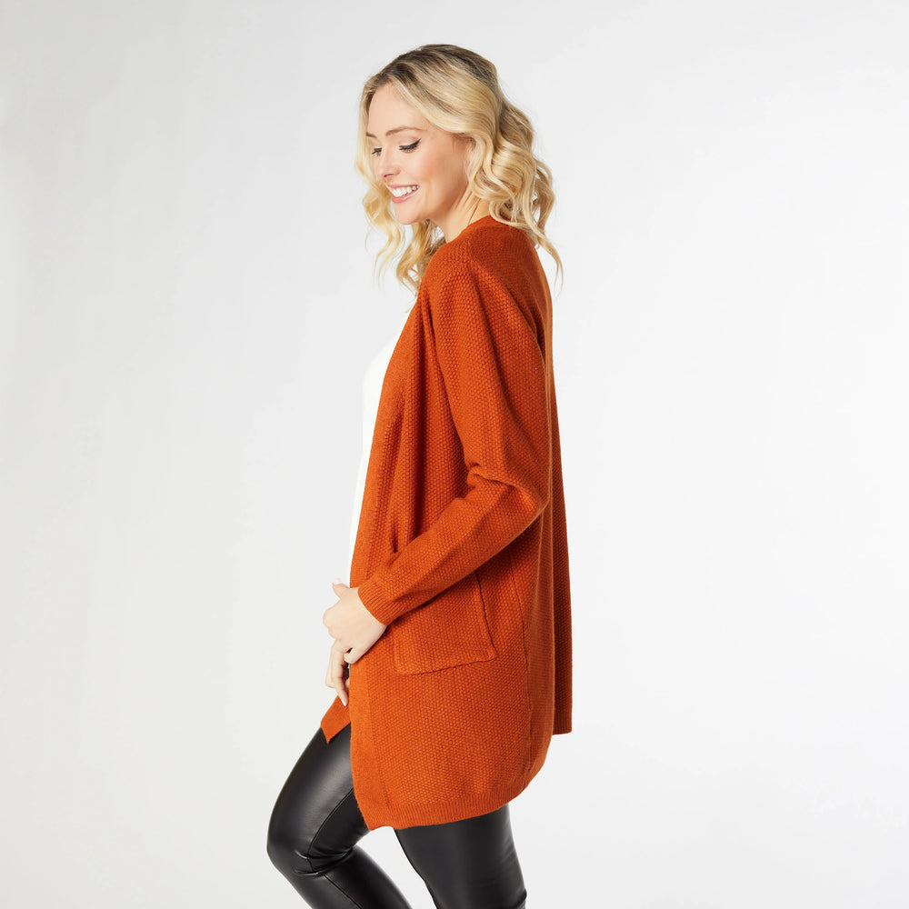 Relaxed Ciana Cardigan with Pocket | Rust