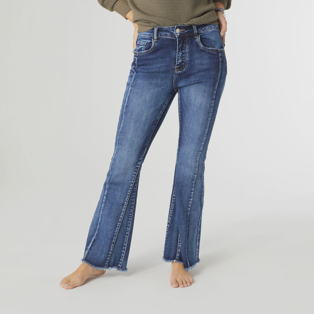 EverStretch Flare with Inset Seam | Dark Denim