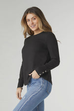 Alexis Super Soft Top w/ Snap Cuff | Black