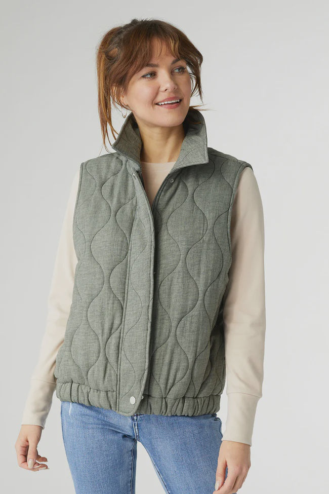 Miley Quilted Cropped Vest | Dusty Pine