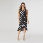 Cynthis Sleeveless Polka Dot Dress