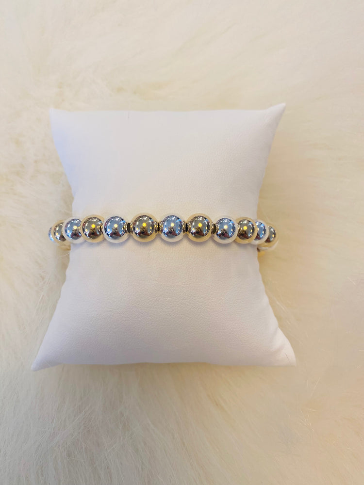 Two Tone Classic Bracelet | 8mm | 14KG Filled + Sterling Silver