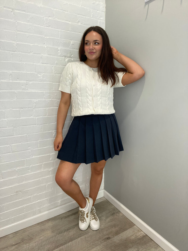 Chelsea Pleated Mini Skirt with Shorts | Dk Navy