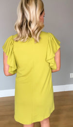Riley Ribbed Mini Dress | Chartreuse