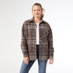 Cersei Button Down Shacket | Tan/Rust