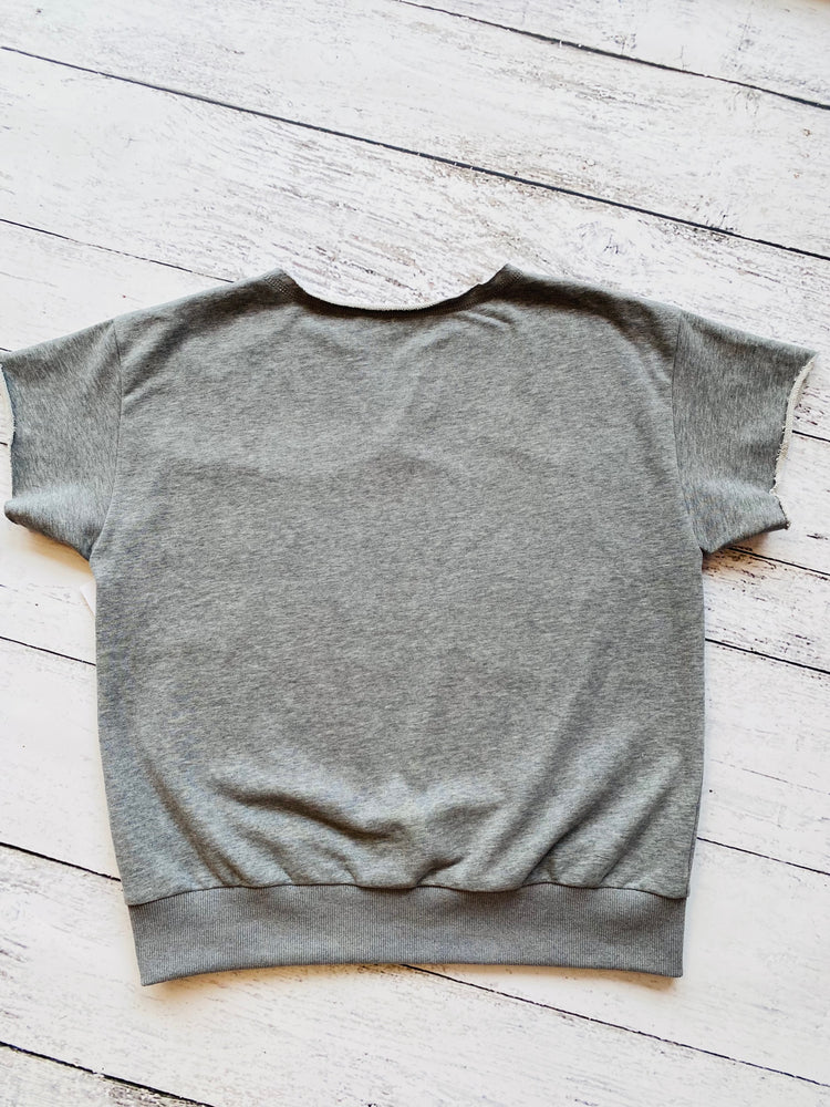 USA Embroidered Terry Top | Charcoal