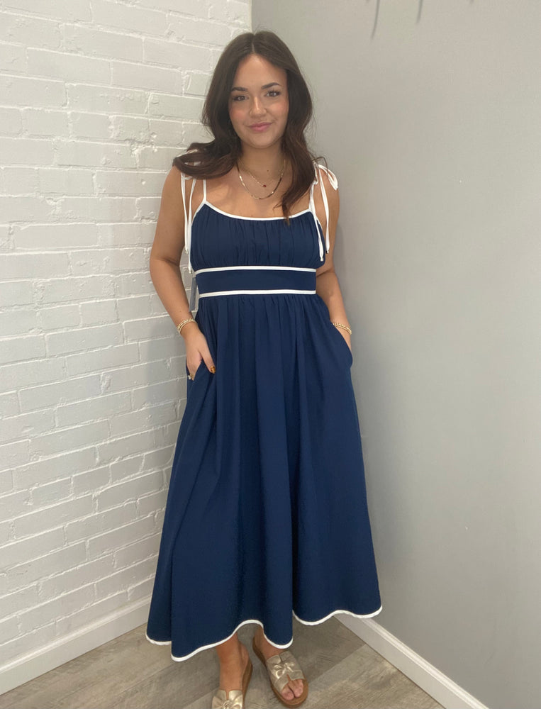 Sailing Away Midi Dress | Navy