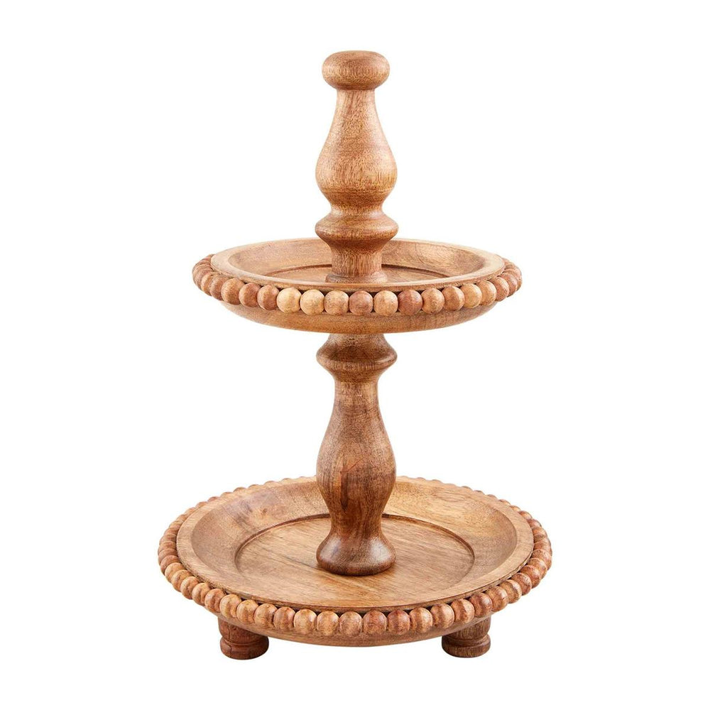 Mud Pie Mini Beaded Two Tiered Stand