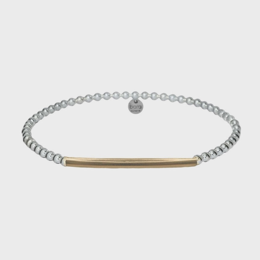 Jamie | Silver | Anti-Tarnish Stretchy 14K Gold Filled Bracelet |