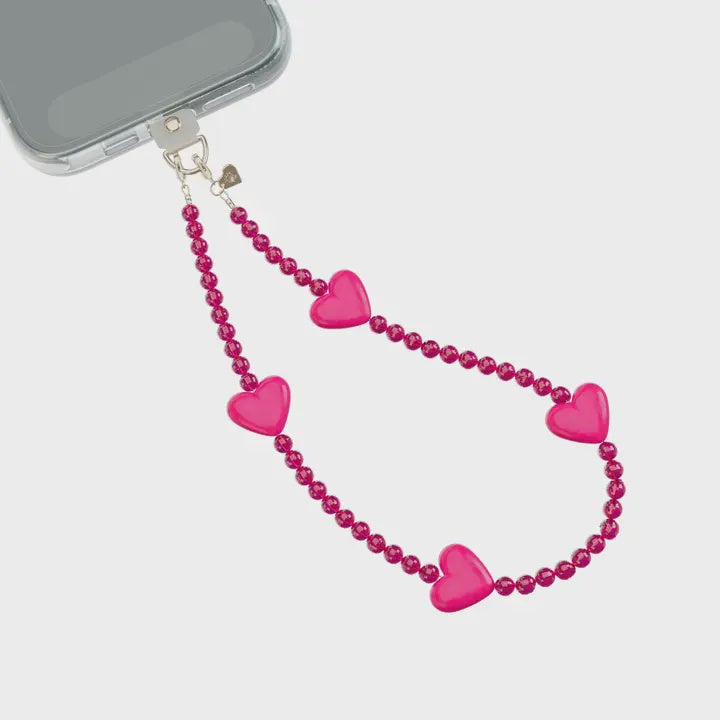 Iphone Charm Wristlet | Hot Pink Heart