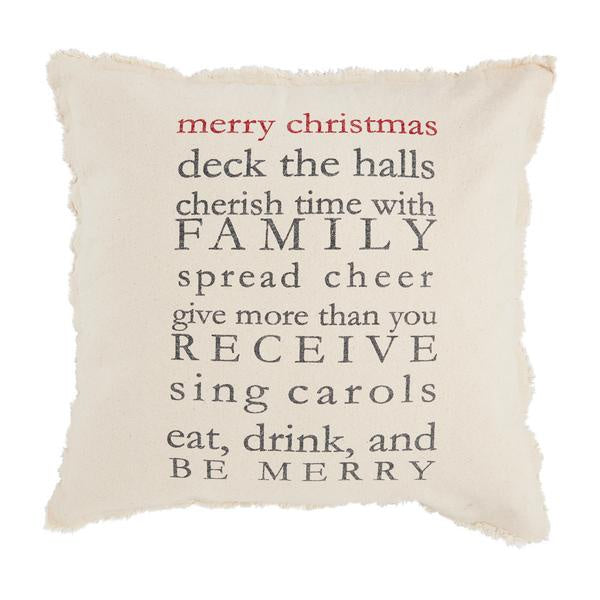 Mudpie Christmas Rules Pillow