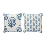 Mudpie Blue Block Print Pillows | 2 Styles