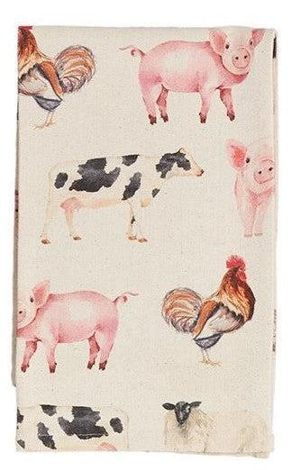 Mud Pie Farm Animal/Check Towel | 6 Styles