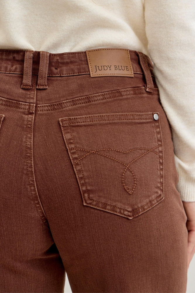 Judy Blue MR Wide Crop Utility Pocket Jeans | Maple