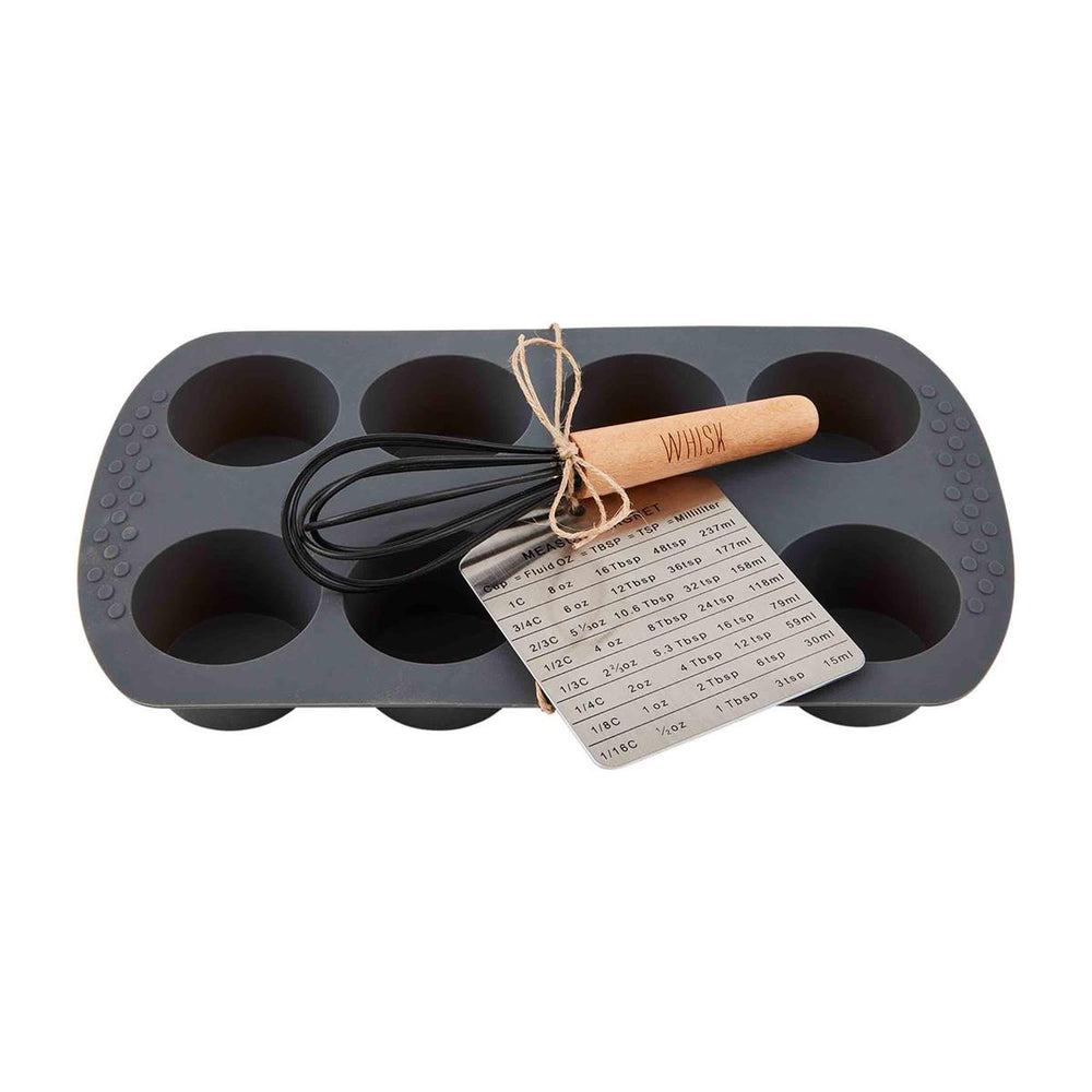 Silicone Muffin Pan & Whisk Set