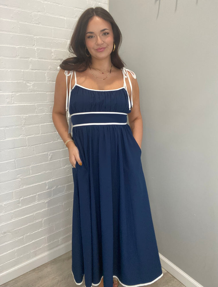 Sailing Away Midi Dress | Navy