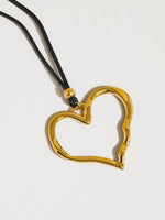 Jeffrey 18K Gold Non-Tarnish Large Heart Necklace
