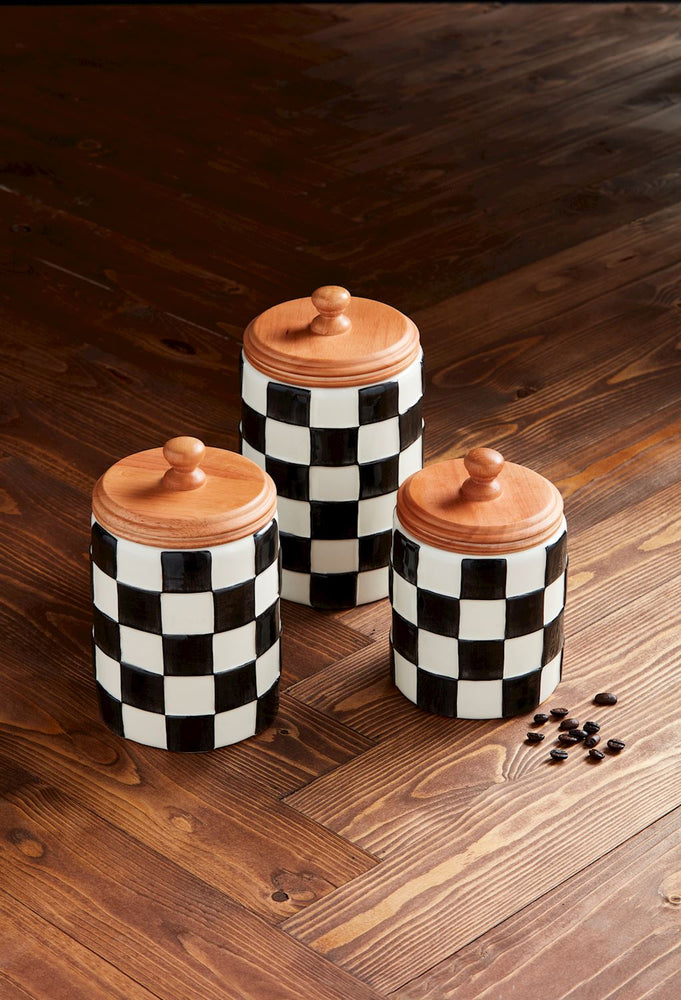 MudPie Checked Canister Set