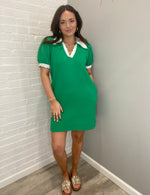 Allie Textured Collared  Dress | Green