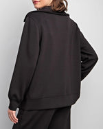 Modal Poly Full Zip Jacket | Black