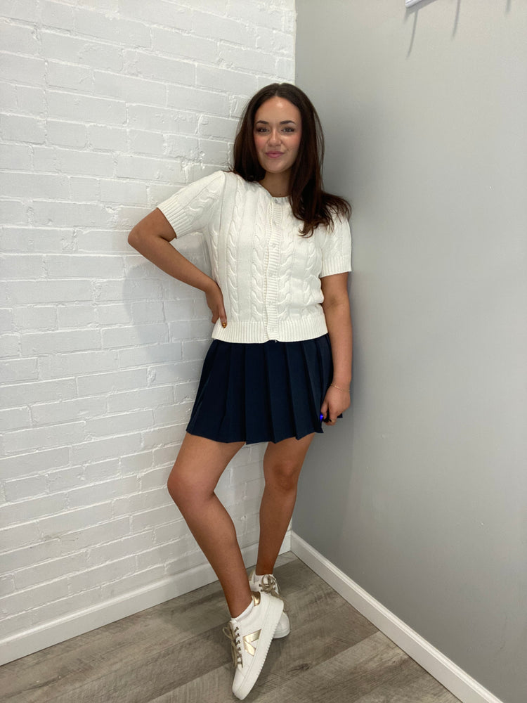 Chelsea Pleated Mini Skirt with Shorts | Dk Navy