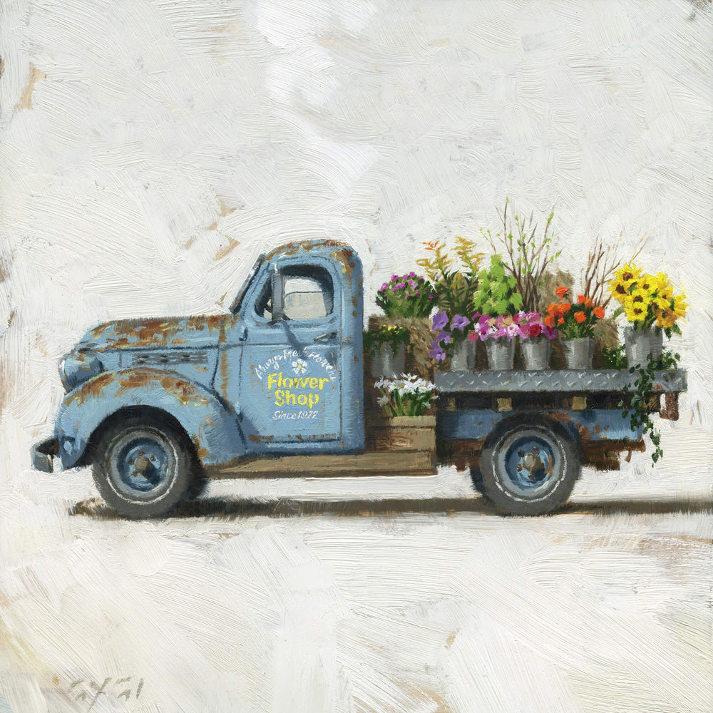 Flower Truck Giclee Canvas  | 5x5